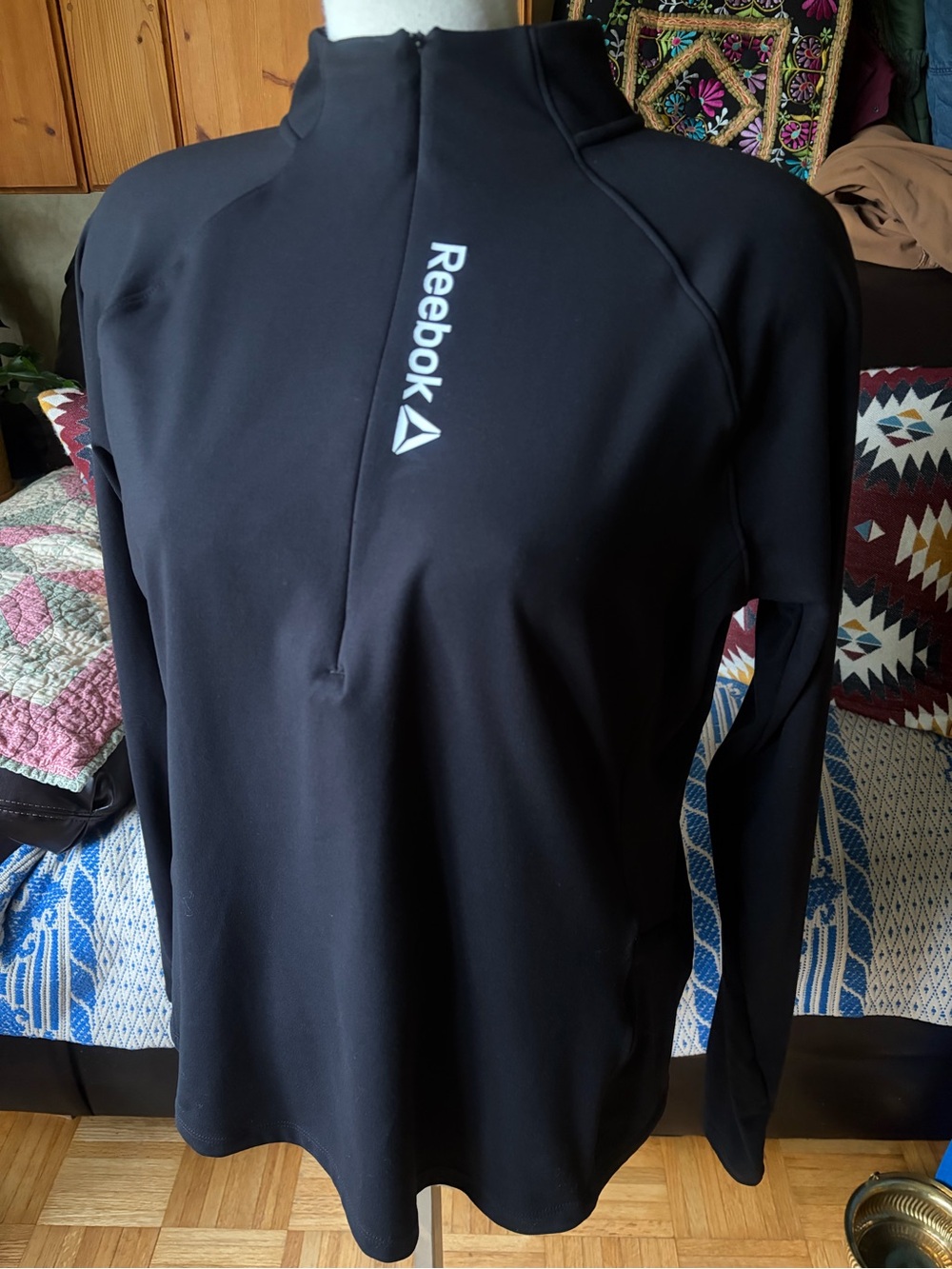 Reebok Women's Athletic Performance 1/2 Zip Pullover Black Size XL